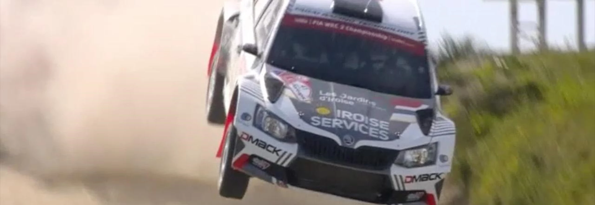Don’t try this at home: rally driver faceplants his Skoda after jump goes wrong 